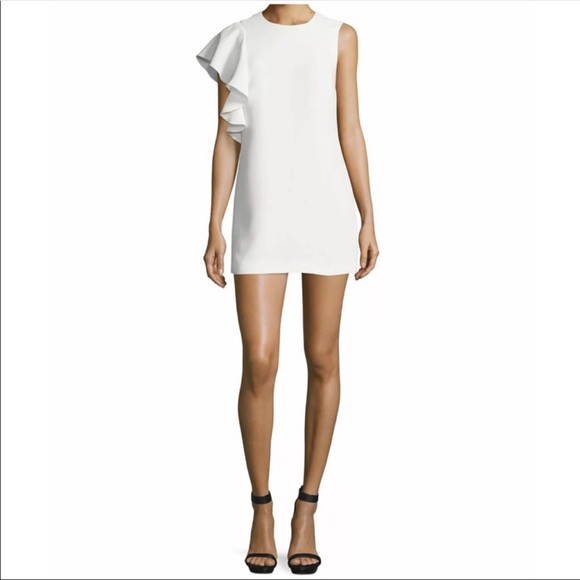 ELIZABETH AND JAMES Luca Ruffle Side Shift Dress Ivory 2 - Picture 13 of 14